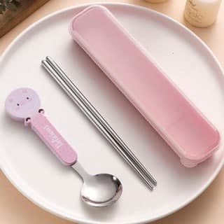 Bộ Thìa Đũa Hoạt Hình Cho Bé Yêu Bằng Inox