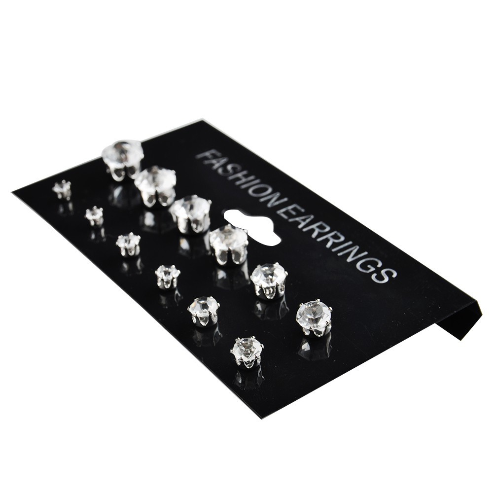Bộ sáu đôi khuyên tai thiết kế đính đá đầy sang trọng