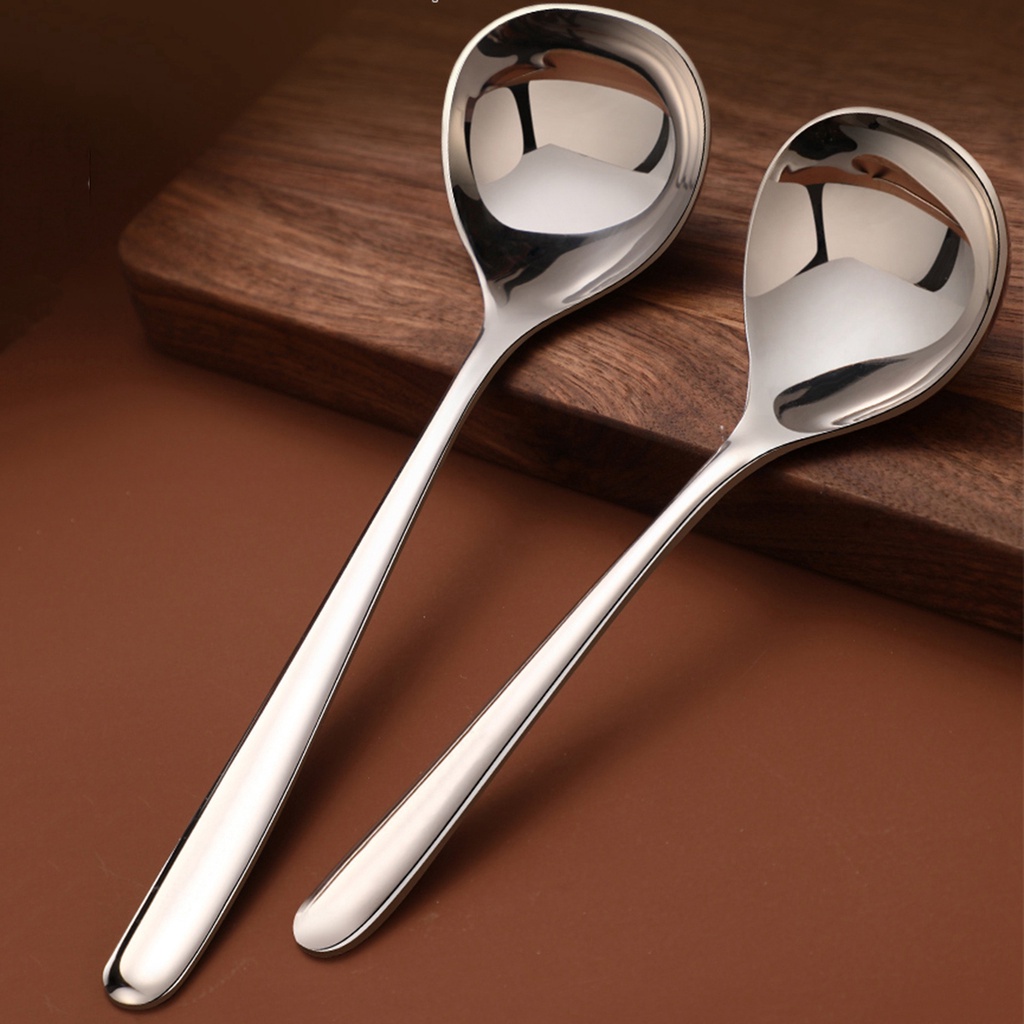 MXMIO Restaurant Soup Spoon Hotel Tableware Dinner Scoop Kitchen Tool Cooking Creative Stainless Steel Dining Hot Pot Soup Ladle