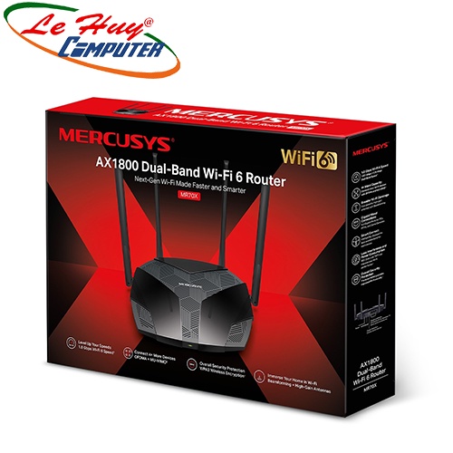 Bộ phát Wifi MERCUSYS MR70X Wifi 6 Băng Tần Kép AX1800