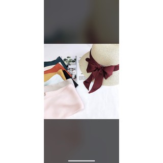 KHĂN LỤA TRƠN THẮT NƠ CỔ ÁO SƠ MI MÀU TRƠN