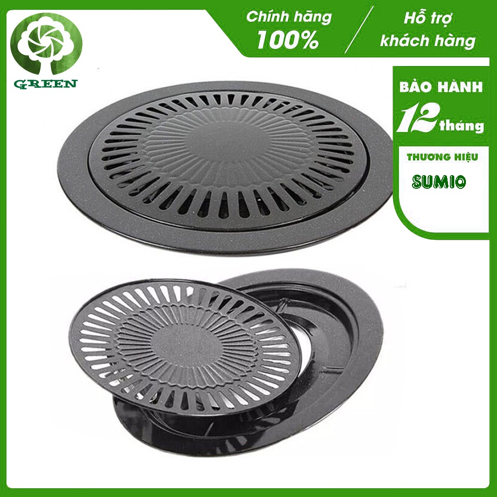 Vỉ nướng men 2 mảnh SUMIO dùng cho bếp ga, hồng ngoại, cồn, than