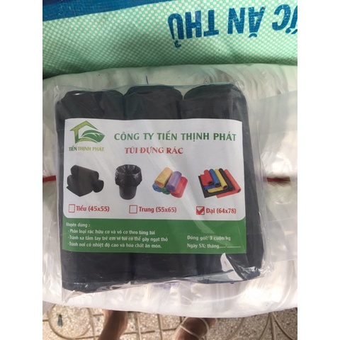 Túi Đựng Rác - Combo 3 cuộn túi đựng rác tự hủy đen hoặc 3 màu -1 KG