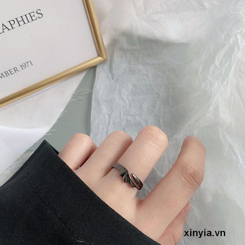 Nhẫn Mạ Bạc 925 Hình Thiên Thần Ác Quỷ Có Thể Điều Chỉnh Thời Trang Cho Cặp Đôi