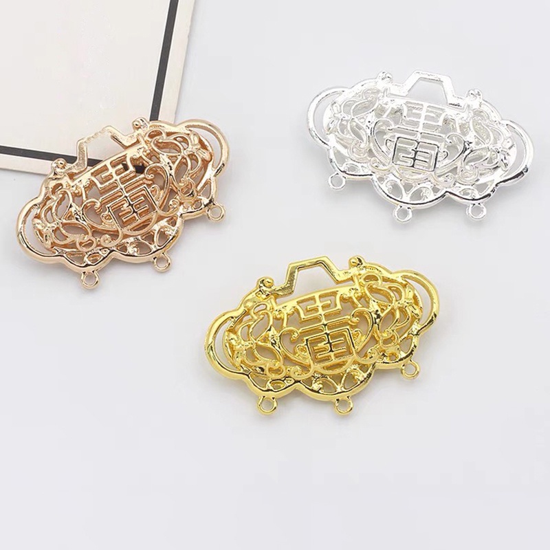 Khóa trường thọ, trường mệnh đúc nguyên khối nguyên liệu làm trâm trang sức cổ trang phụ kiện cosplay cổ phục việt phục
