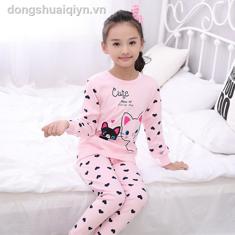 Bộ Đồ Ngủ Pijama Dài Tay Vải Cotton Cho Bé