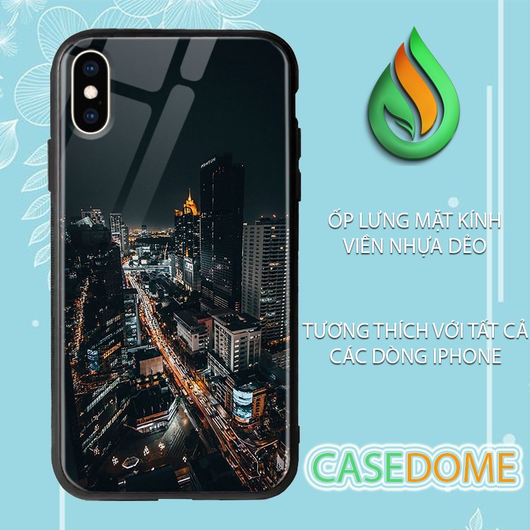 Ốp Lưng Nhựa Cứng Iphone 12 Hình Landscapes Thành Phố Giá rẻ CASEDOME Cho Iphone 11/12/Pro/X/Xs Max/6/7/8 Plus