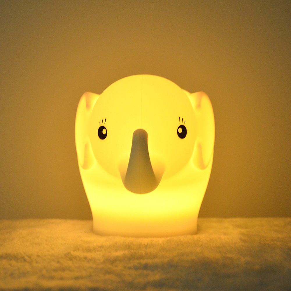 Đèn ngủ LED thiết kế hình chú voi nhiều màu sắc sạc USB trang trí phòng ngủ dành cho bé gái