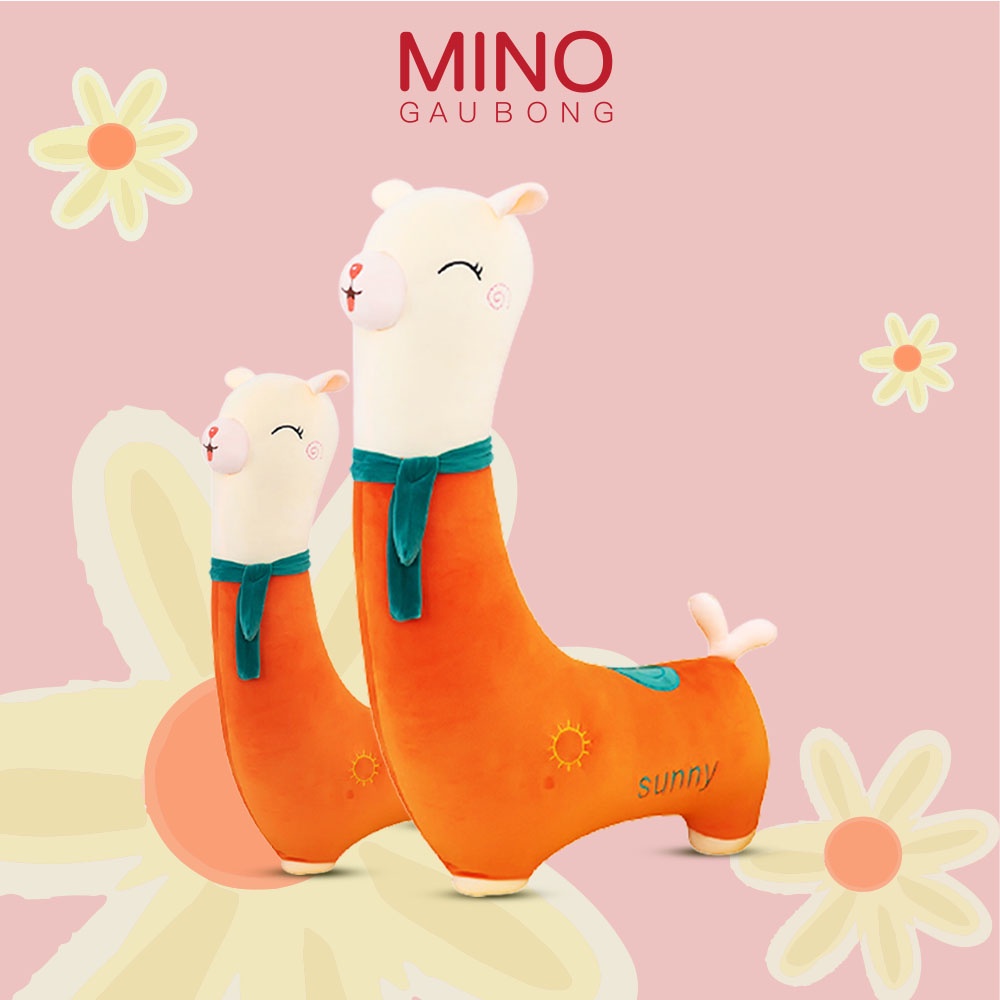 Gấu Bông Cute Cho Bé Lạc Đà Alpaca Sunny Quàng Khăn MINO STORE Thú Nhồi Bông Lạc Đà Đáng Yêu 130cm TH91