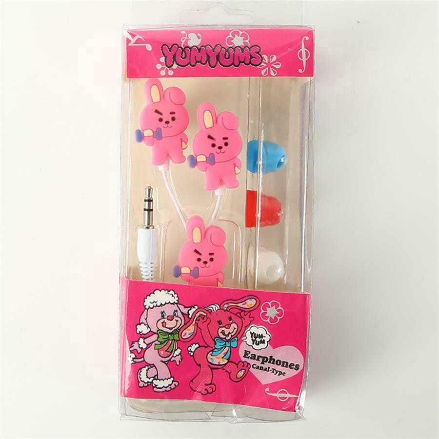 【READY STOCK】Tai nghe nhét tai BTS BT21 Tai nghe Earbud Tai nghe Gaya Kartun Anime Lucu