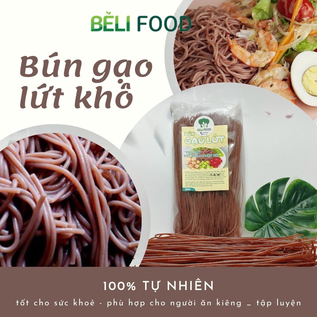 Bún gạo lứt huyết rồng khô thực dưỡng, ăn chay, eatclean, healthy hỗ trợ giảm cân, tốt cho người tiểu đường 500g