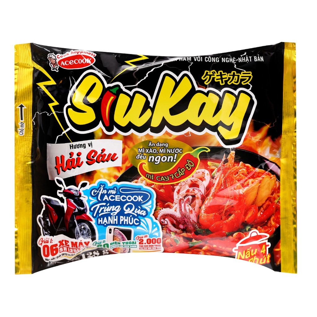 [Mã GROXUAN1 giảm 8% đơn 150K] 1 Gói mì hải sản SiuKay 128g - Mì cay 7 cấp độ SiuKay