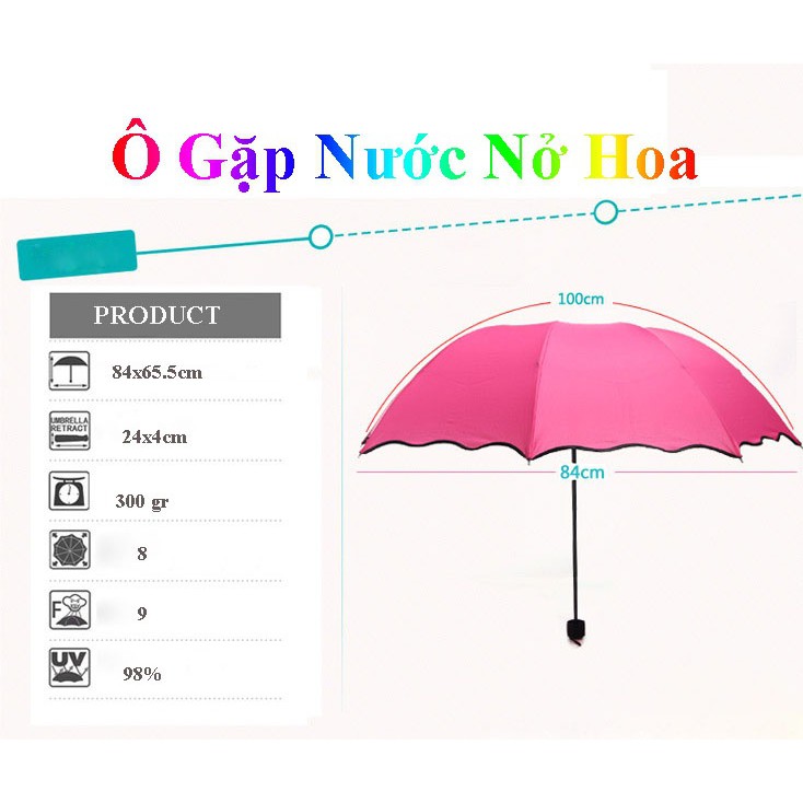 Ô Dù Ma Thuật Gặp Nước Nở Hoa Chống Tia UV