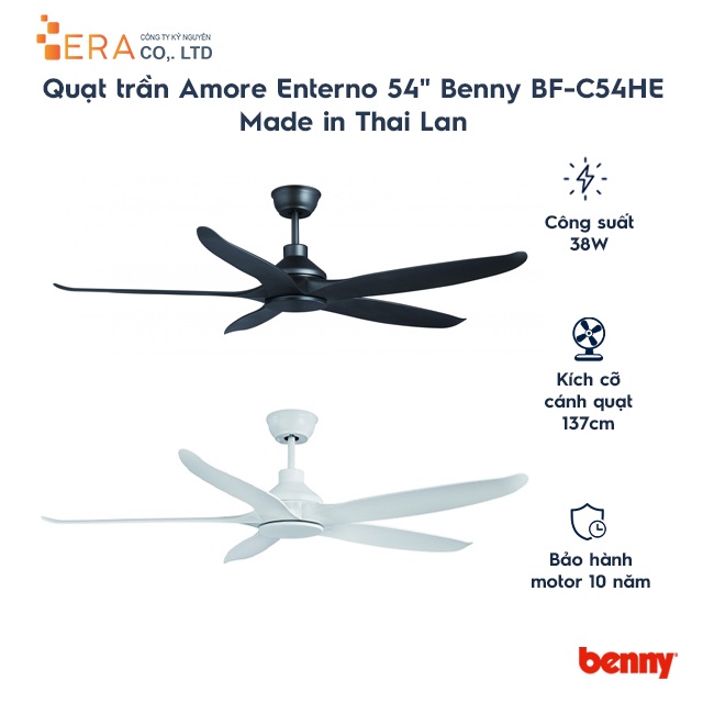 Quạt trần Amore Enterno 54" Benny BF-C54HE Made in Thai Lan