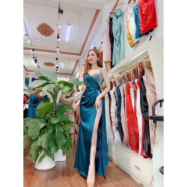 MS1242V ĐẦM BODY XẺ ĐÙI PHỐI KIM TUYẾN full size S/M/L/XL