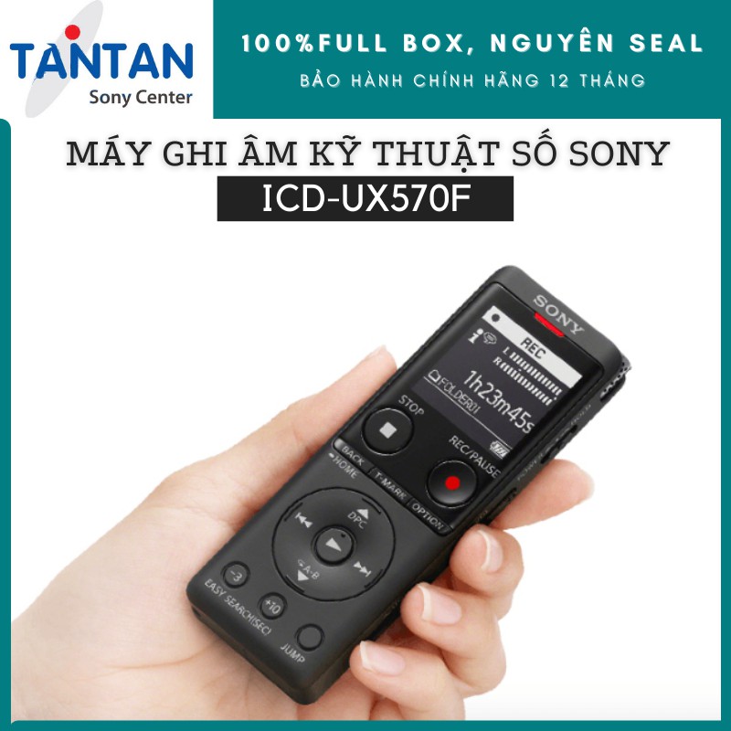 Máy Ghi Âm Kỹ Thuật Số USB Sony ICD-UX570F | 4GB - Khe cắm micro SD (SDHC/SDXC) - Màn hình OLED - Pin: 22h - MP3/LPCM
