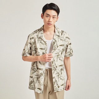 Áo sơ mi ngắn tay nam họa tiết chống nhăn HIGHWAY MENSWEAR Leafy Cuban Shirt
