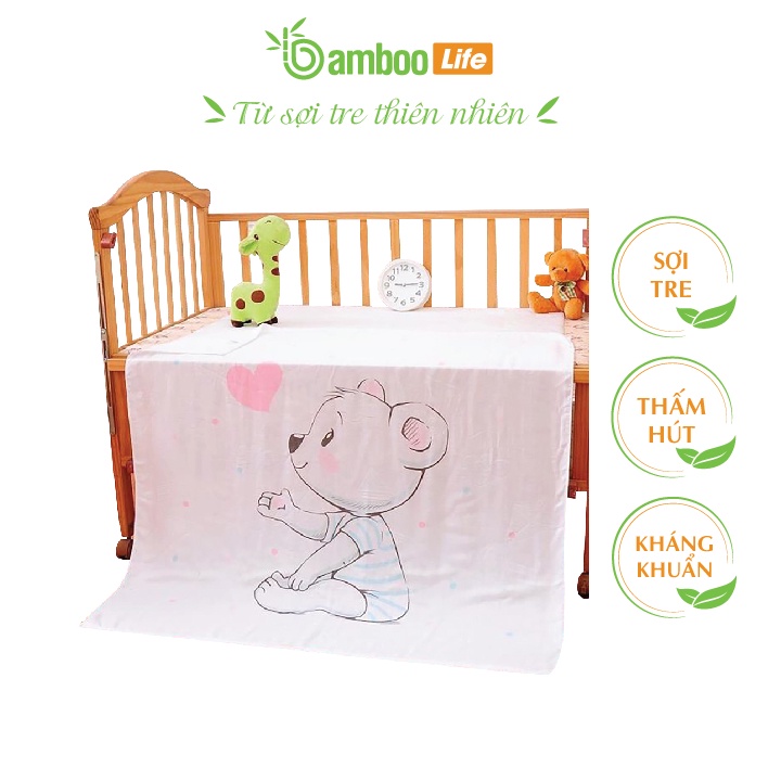 Chăn hè sợi tre Bamboo Life BL038 đũi, mền cho bé mềm mại, thoáng mát, kháng khuẩn an toàn với cả trẻ sơ sinh