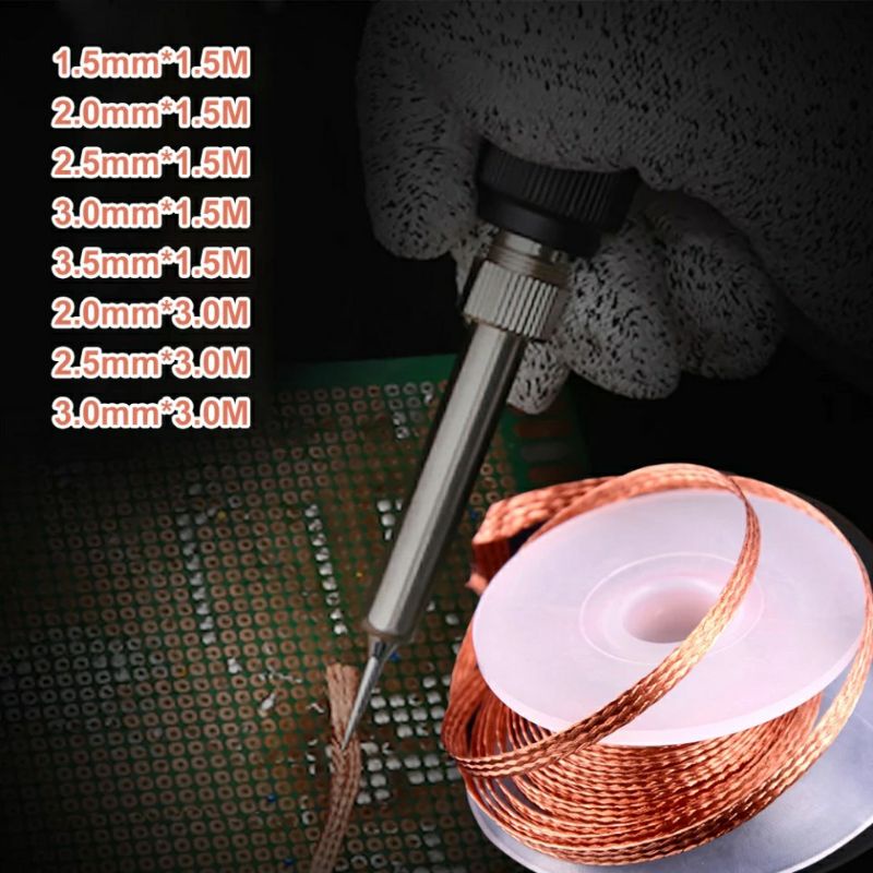 Cuộn hút thiếc hàn, chì hàn dài 1.5m cho thợ sửa chữa điện tử, điện thoại
