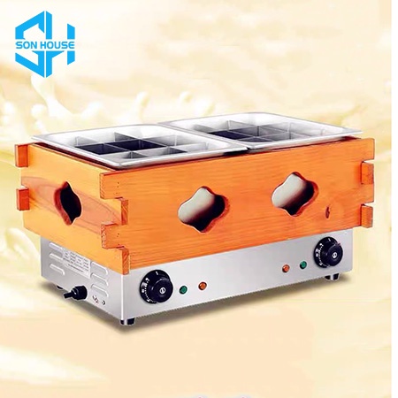 Nồi lẩu oden 18 ngăn bán lẩu ly Nhật Bản - nồi bán xiên que nhúng lẩu quầy thức ăn nhanh dùng điện 220V