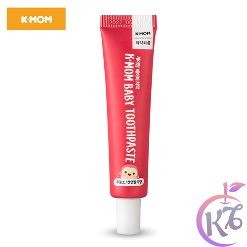 Kem đánh răng trẻ em không cay, nuốt được không chứa Flouride 30g K-Mom (6-36 tháng) Hương Dâu - KM13593