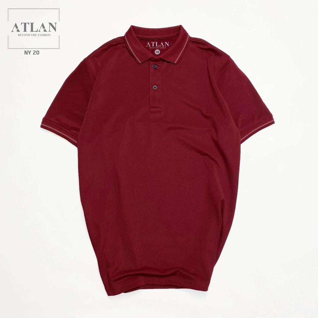 Áo Ngắn Tay Nam 💖 𝘍𝘳𝘦𝘦𝘴𝘩𝘪𝘱 💖  Áo Polo Đỏ Đô Bo Dệt Chéo Trắng -  NY20