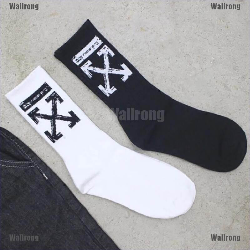 OFF WHITE Vớ Cotton Dài Màu Trắng / Đen Cho Nam Và Nữ