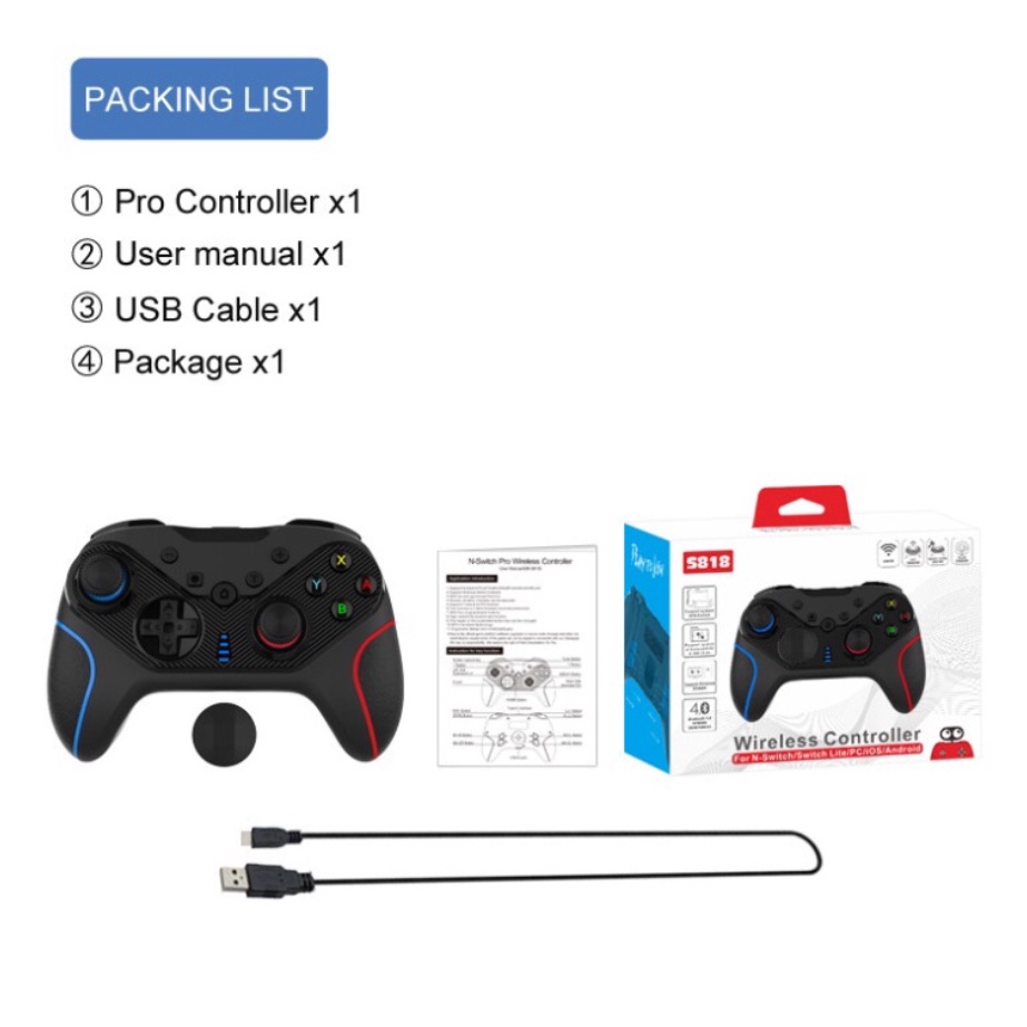 ⚡️Hà Nội⚡️ Tay Cầm Chơi Game Bluetooth Nintendo Switch S818 cho Android / ios / PC / PS Bảo Hành 12 Tháng