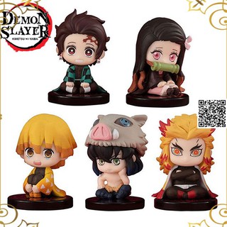1595 Đồ chơi Chibi Lưỡi Gươm Diệt Quỷ tư thế ngồi Anime Kimetsu No Yaiba nhiều nhân vật Kamado Tanjirou Agatsuma Zenitsu