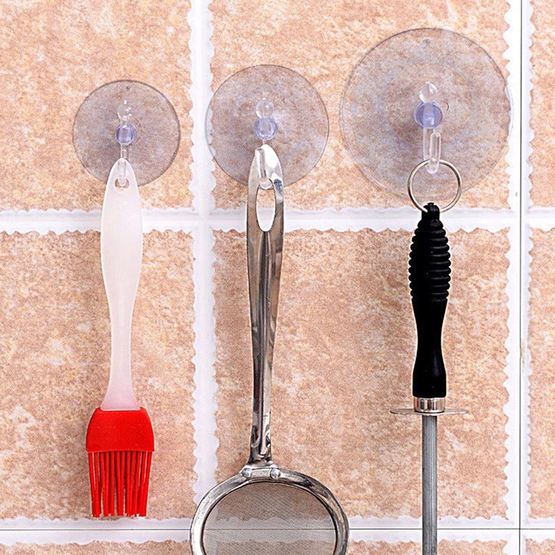 Móc Treo Đồ Hình Tam Giác Có Giác Hút Trong Suốt Tiện Dụng Cho Nhà Bếp /
