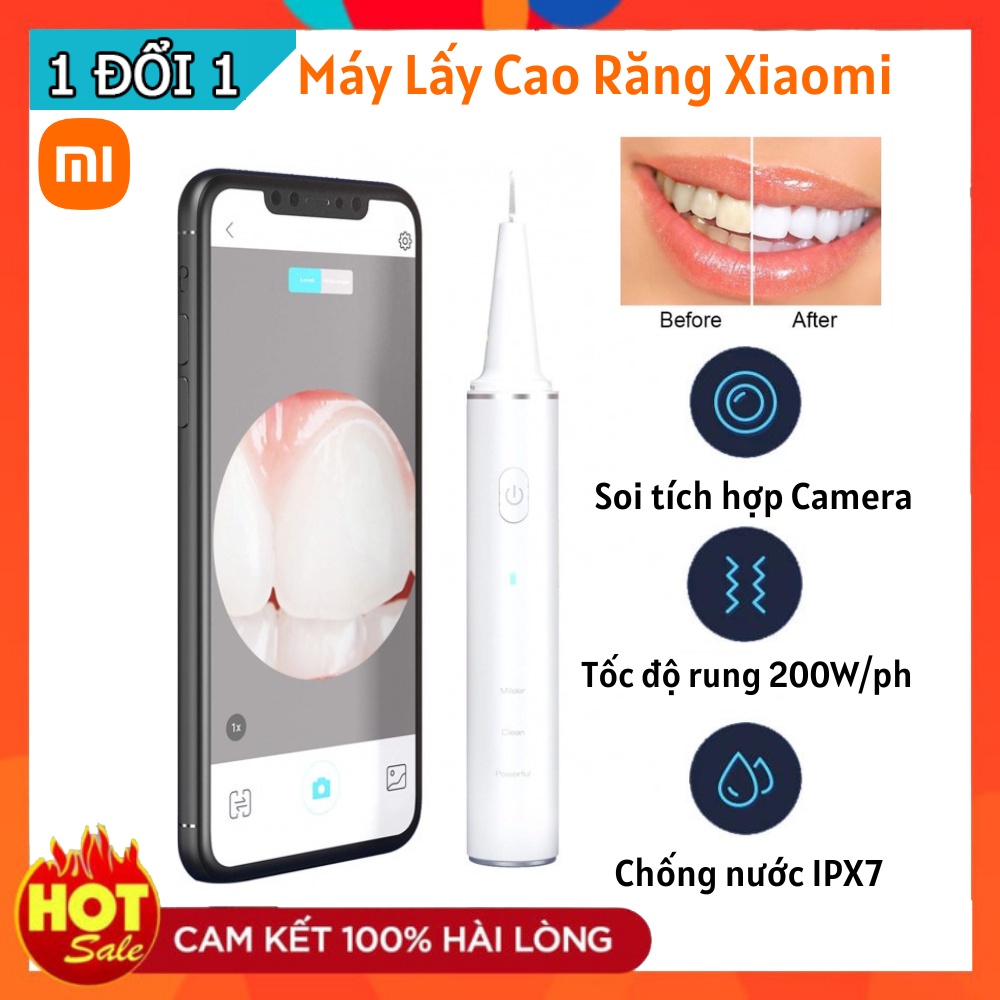 Máy lấy cao răng ,cạo vôi răng Xiaomi MijiaT12 Pro - Tích hợp soi Camera - Rửa sạch răng 360° - Xóa sạch vết ố