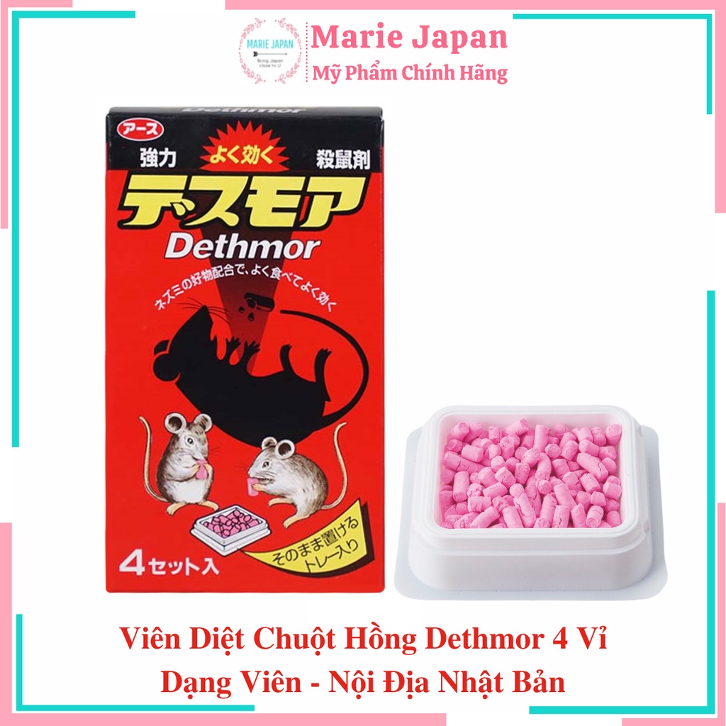 Viên Diệt Chuột Hồng Dethmor 4 Vỉ Dạng Viên - Nội Địa Nhật Bản