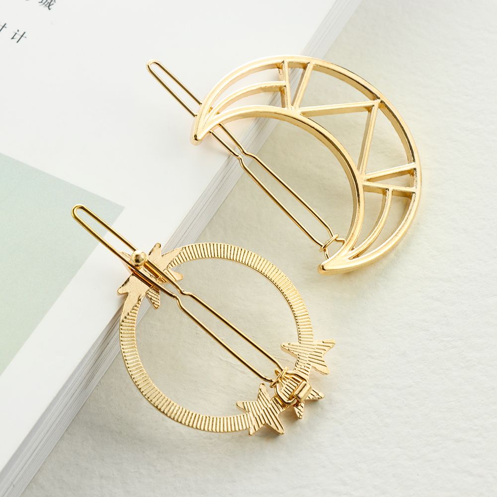 Kẹp tóc kim loại thiết kế kiểu hình học thời trang cho nữ