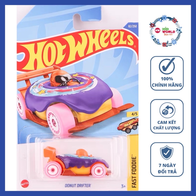 Xe mô hình Hot Wheels basic Bánh kem Donut Drifter HCV51, 40K.