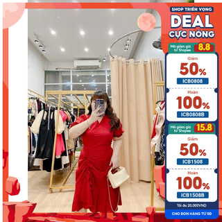 [ Oanh Nguyễn BIGSIZE] Đầm rút đùi Bigsize đuôi cá vải lụa mango 60-80kg