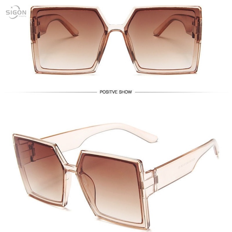 Kính Mát Gọng Vuông Lớn Chống Tia Uv Cho Nữ