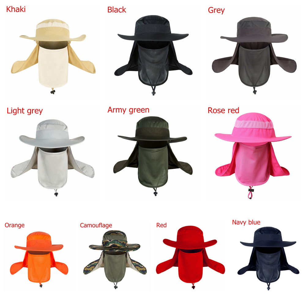 Mũ rộng vành kèm khẩu trang chống tia UV khi đi câu cá tiện lợi