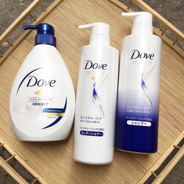 Set Dove 3 gội - xả - tắm Nhật Bản