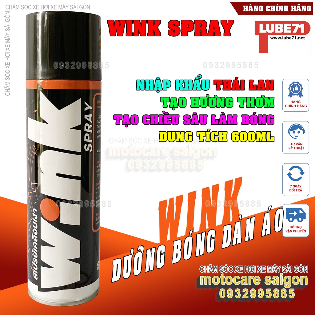 Chai xịt làm bóng nhanh dàn áo Wink 600ml
