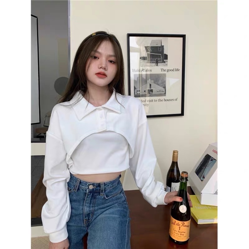 Set áo 2 món croptop petter + áo yếm