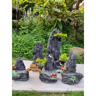 Hòn Non Bộ mini Tiểu Cảnh Núi Hồ Cá