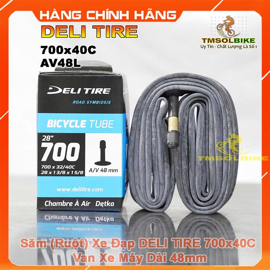 Ruột xe đạp 700x40C AV48mm DELI TIRE Săm xe đạp 700x40C AV48mm Van Xe Máy, Van Mỹ, Van Cối Dài 48mm
