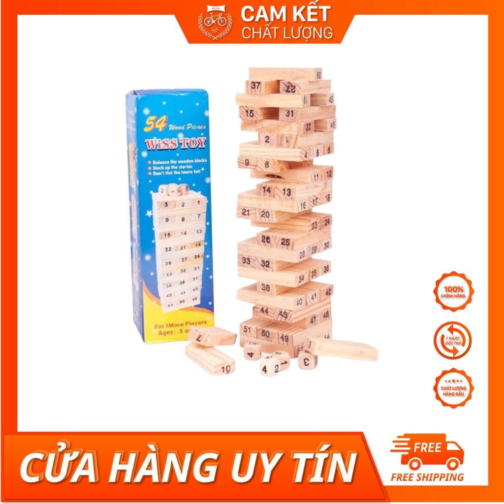 Bộ đồ chơi rút gỗ 54 chi tiết hàng loại 1và hàng loại to