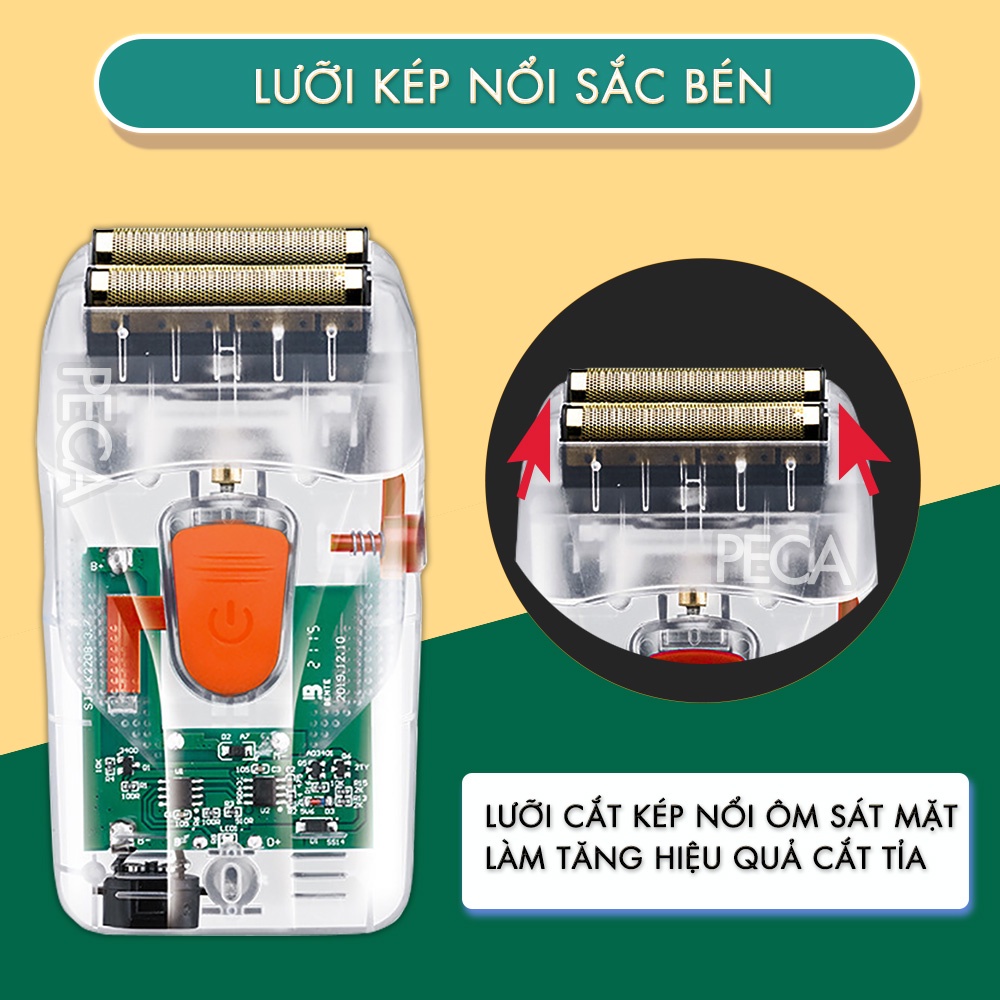 Máy cạo râu lưỡi kép Kemei KM-NG987 công suất 5w mạnh mẽ, có thể fade trắng chân tóc - phân phối chính hãng