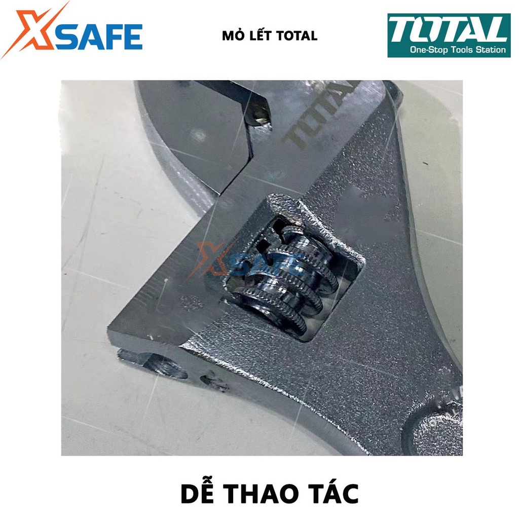 Mỏ lết TOTAL chiều dài 15-18 inch kích thước điều chỉnh 0-55mm vặn siết hoặc nới lỏng đai ốc [CHÍNH HÃNG][XSAFE]