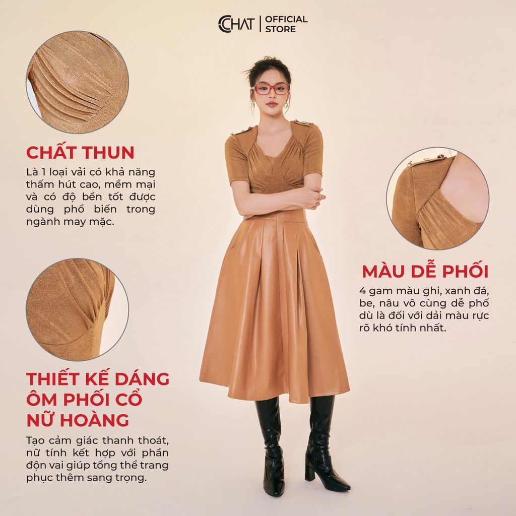 Áo Thun 𝐂𝐂𝐇𝐀𝐓 Cổ Nữ Hoàng Ba Cúc Chất Cotton Mềm Mại Phong Cách Trẻ Trung 12TNC2015OT