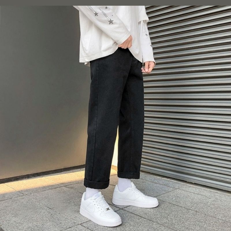 Quần Jean nam, Quần Jeans baggy đen full ống suông, rộng, hottrend 2021-Trend Clothing! | BigBuy360 - bigbuy360.vn