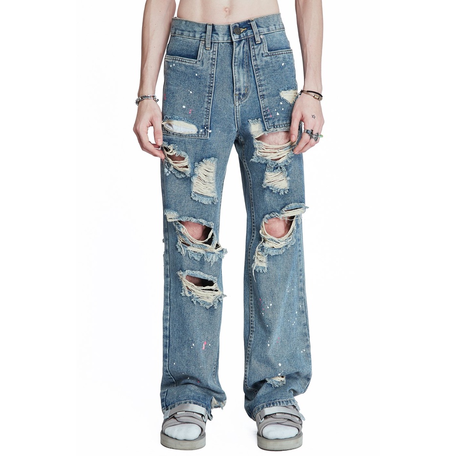 Quần Jeans Dài OFFONOFF Ripped / blue