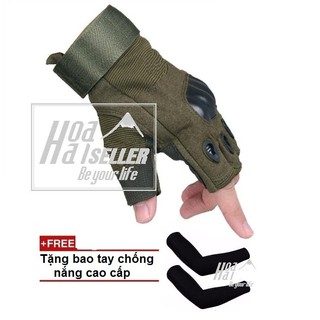 Găng tay chiến thuật quân đội HOAHAI (xanh lính) + Tặng kèm bao tay chống nắng cao cấp
