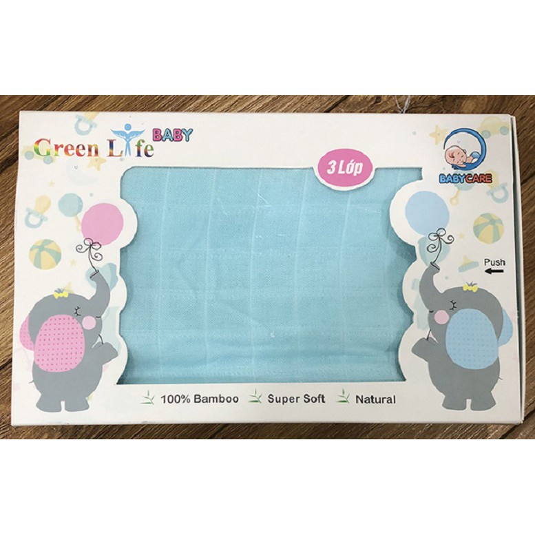 Khăn tắm sợi tre Green Life 3 lớp (75x75cm)